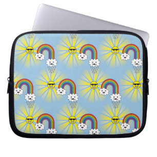 Kawaii Sun Wolken-und Regenbogen-Muster Laptopschutzhülle