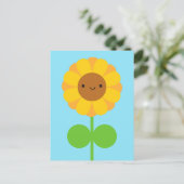 Kawaii Sunflower Postkarte (Stehend Vorderseite)