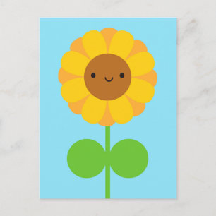 Kawaii Sunflower Postkarte