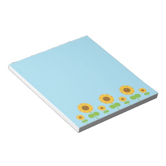 Kawaii Sunflowers Notizblock (angewinkelt)