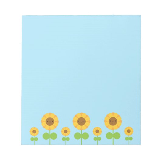 Kawaii Sunflowers Notizblock (Vorderseite)