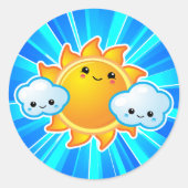 Kawaii Sunny Day Sticker (Vorderseite)