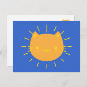 Kawaii Sunshine Cat Postkarte (Vorne/Hinten)