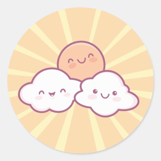 Kawaii Sunshine Stickers (Vorderseite)