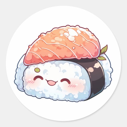 Kawaii Sushi #2 Runder Aufkleber (Vorderseite)