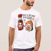 Kawaii Sushi and Soy Sauce Art T-Shirt (Vorderseite)