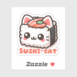 Kawaii Sushi-Cat Pun Aufkleber