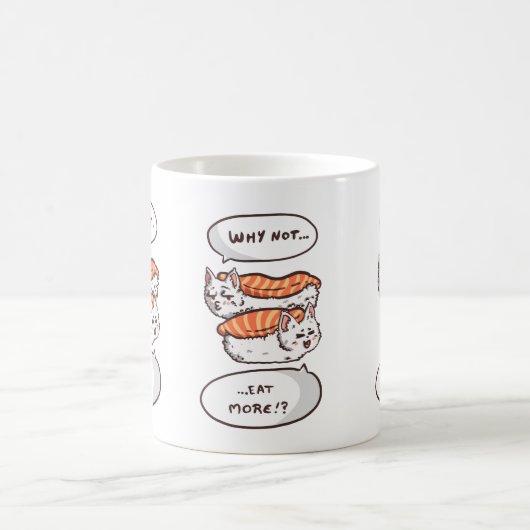 Kawaii Sushi Cat Spaß Kaffeetasse (Mittel)