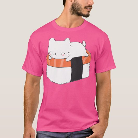 Kawaii Sushi Cat T-Shirt (Vorderseite)
