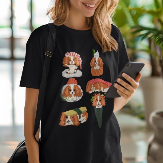 Kawaii Sushi Cavalier King Charles Spaniels T-Shirt