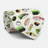 Kawaii Sushi Characters Pattern Fun Novelty Krawatte (Gerollt)