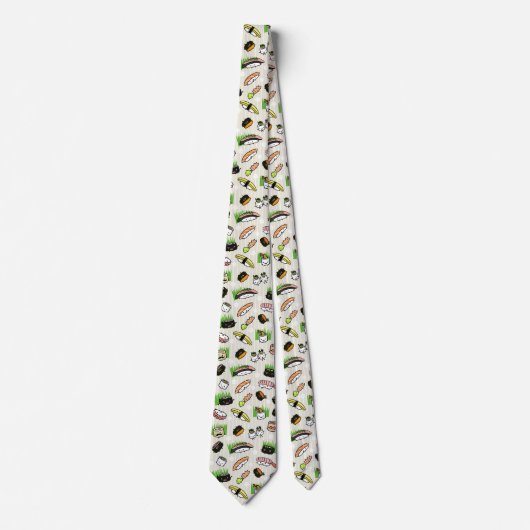Kawaii Sushi Characters Pattern Fun Novelty Krawatte (Vorderseite)