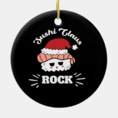 Kawaii Sushi Christmas Keramik Ornament (Hinten)