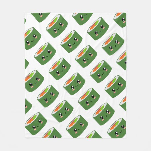 Kawaii Sushi Fleecedecke (Vorderseite)