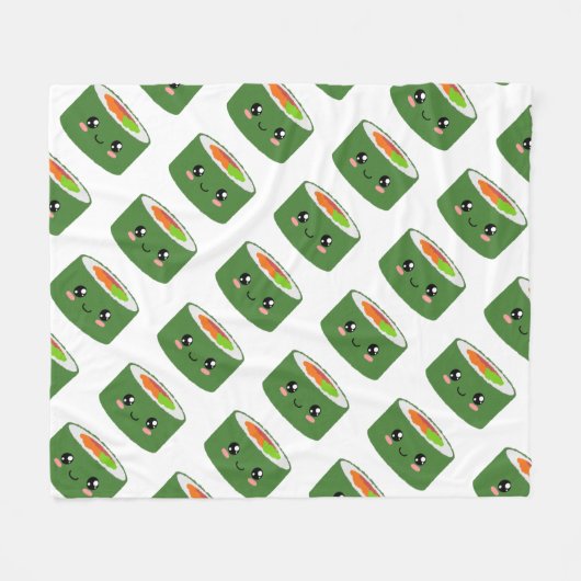 Kawaii Sushi Fleecedecke (Vorderseite (Horizontal))