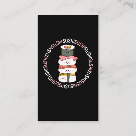 Kawaii Sushi Funny Anime Japanisches Essen Visitenkarte (Vorderseite)
