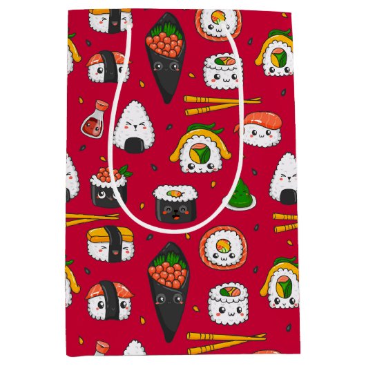 Kawaii Sushi Gift Bag Mittlere Geschenktüte (Vorderseite)