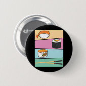 Kawaii Sushi Japanese Food Maki Nigiri Chopsticks Button (Vorne & Hinten)