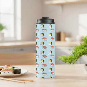 Kawaii Sushi Japanisches Essen Blue Maki Roll Nigi Thermosbecher