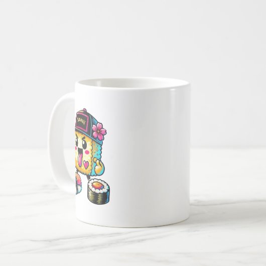 Kawaii Sushi Kaffeetasse (Vorderseite Links)