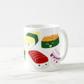 Kawaii Sushi mit Gesichtern Kaffeetasse (VorderseiteRechts)