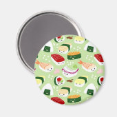 Kawaii Sushi mit Gesichtern Magnet (Vorderseite/Rückseite)