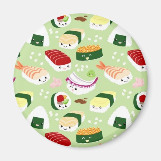 Kawaii Sushi mit Gesichtern Magnet (Vorne)