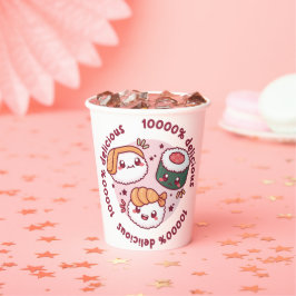 Kawaii Sushi mit lustigen Zitaten für schwarzen Li Pappbecher