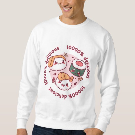 Kawaii Sushi mit lustigen Zitaten für schwarzen Li Sweatshirt (Vorderseite)