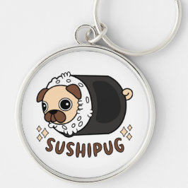 Kawaii Sushi Mops Mashup Funny Dog Lover Geschenk Schlüsselanhänger