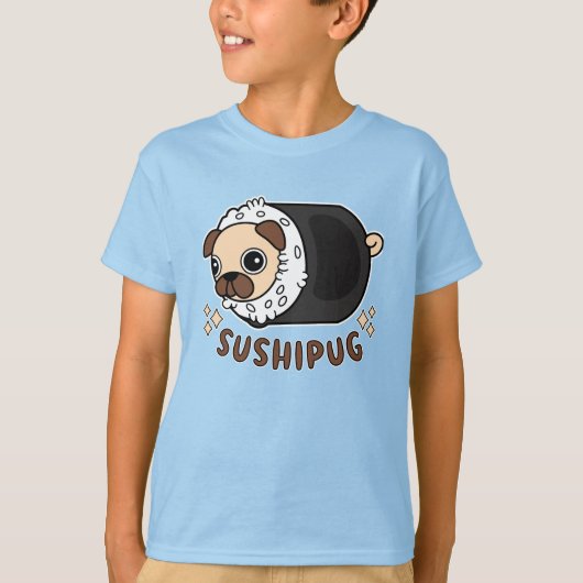Kawaii Sushi Mops Mashup Funny Dog Lover Geschenk T-Shirt (Vorderseite)