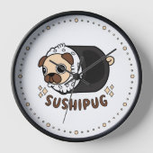 Kawaii Sushi Mops Mashup Funny Dog Lover Geschenk Uhr (Vorderseite)