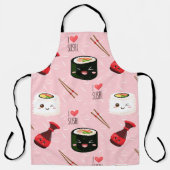 Kawaii Sushi Muster Light Pink Schürze (Vorderseite)