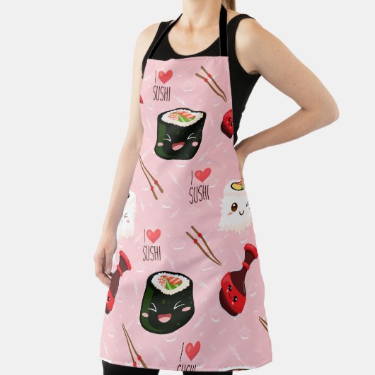 Kawaii Sushi Muster Light Pink Schürze (InSitu)
