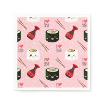 Kawaii Sushi Muster Light Pink