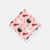 Kawaii Sushi Muster Light Pink Serviette (Ecke)