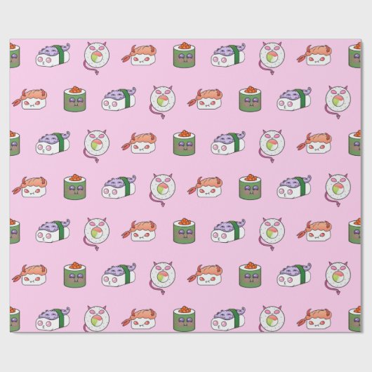 Kawaii Sushi-Muster-Packpapier Geschenkpapier (Flach)