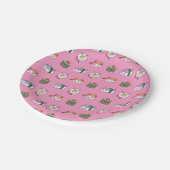 Kawaii Sushi-Muster Pappteller (Schrägansicht)