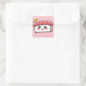 Kawaii Sushi Niedliches japanisches Essen Quadratischer Aufkleber (Tasche)