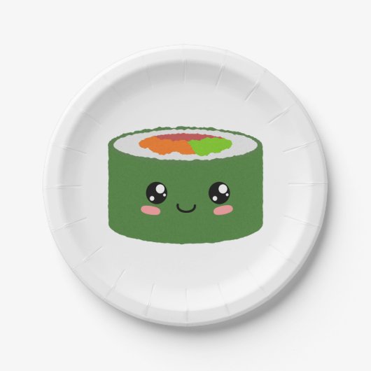 Kawaii Sushi Pappteller (Vorderseite)