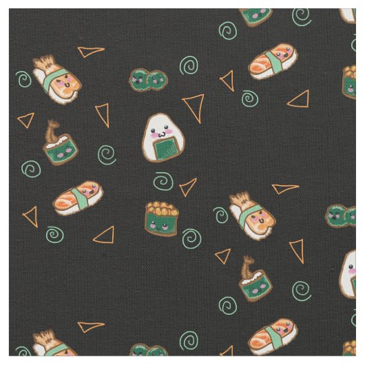 Kawaii Sushi-Party-Gewebe Stoff (Nahaufnahme)