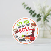 Kawaii Sushi Party Let The Good Times Roll Einladung (Stehend Vorderseite)