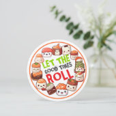 Kawaii Sushi Party Ließ die Rolle der guten Zeiten Einladung (Stehend Vorderseite)