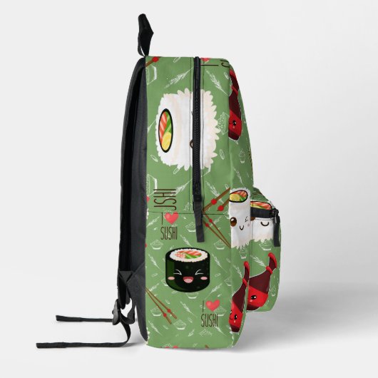 Kawaii Sushi Pattern Bedruckter Rucksack (Links)