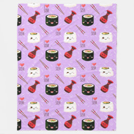 Kawaii Sushi Pattern Fleecedecke