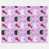 Kawaii Sushi Pattern Fleecedecke (Vorderseite (Horizontal))