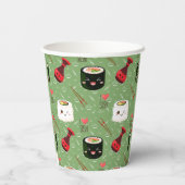 Kawaii Sushi Pattern Pappbecher (Rückseite)