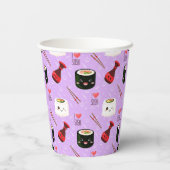 Kawaii Sushi Pattern Pappbecher (Rückseite)