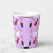 Kawaii Sushi Pattern Pappbecher (Links)