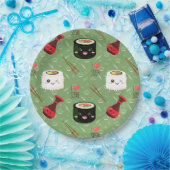 Kawaii Sushi Pattern Pappteller (Party)